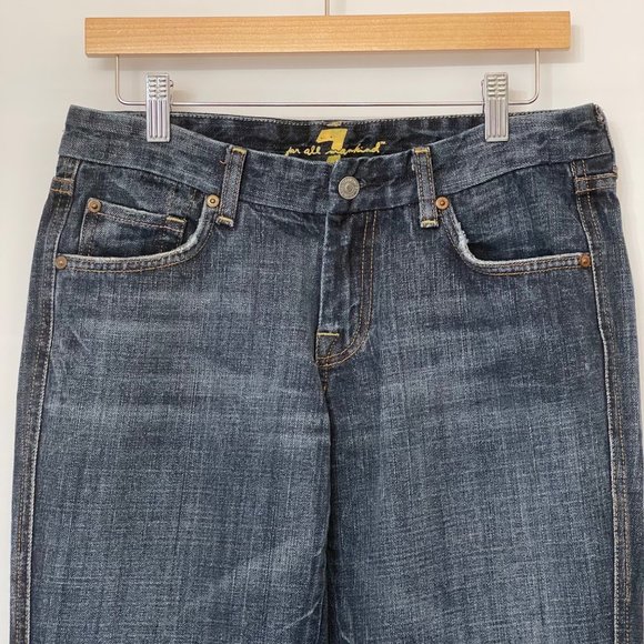 7 For All Mankind Womens 30 A Pocket Bootcut Flare Denim Jeans Low Rise USA Made - Picture 3 of 16